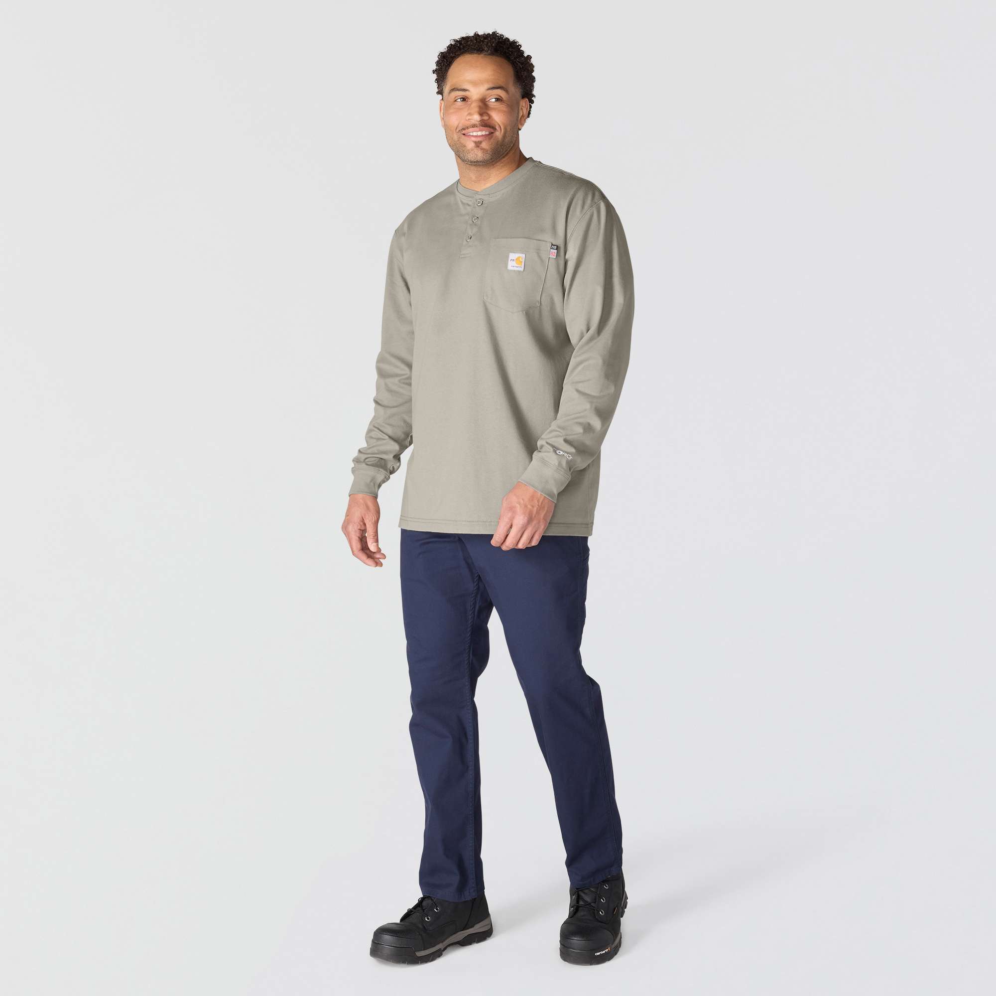 Men's fr force dearborn loose fit long sleeve henley