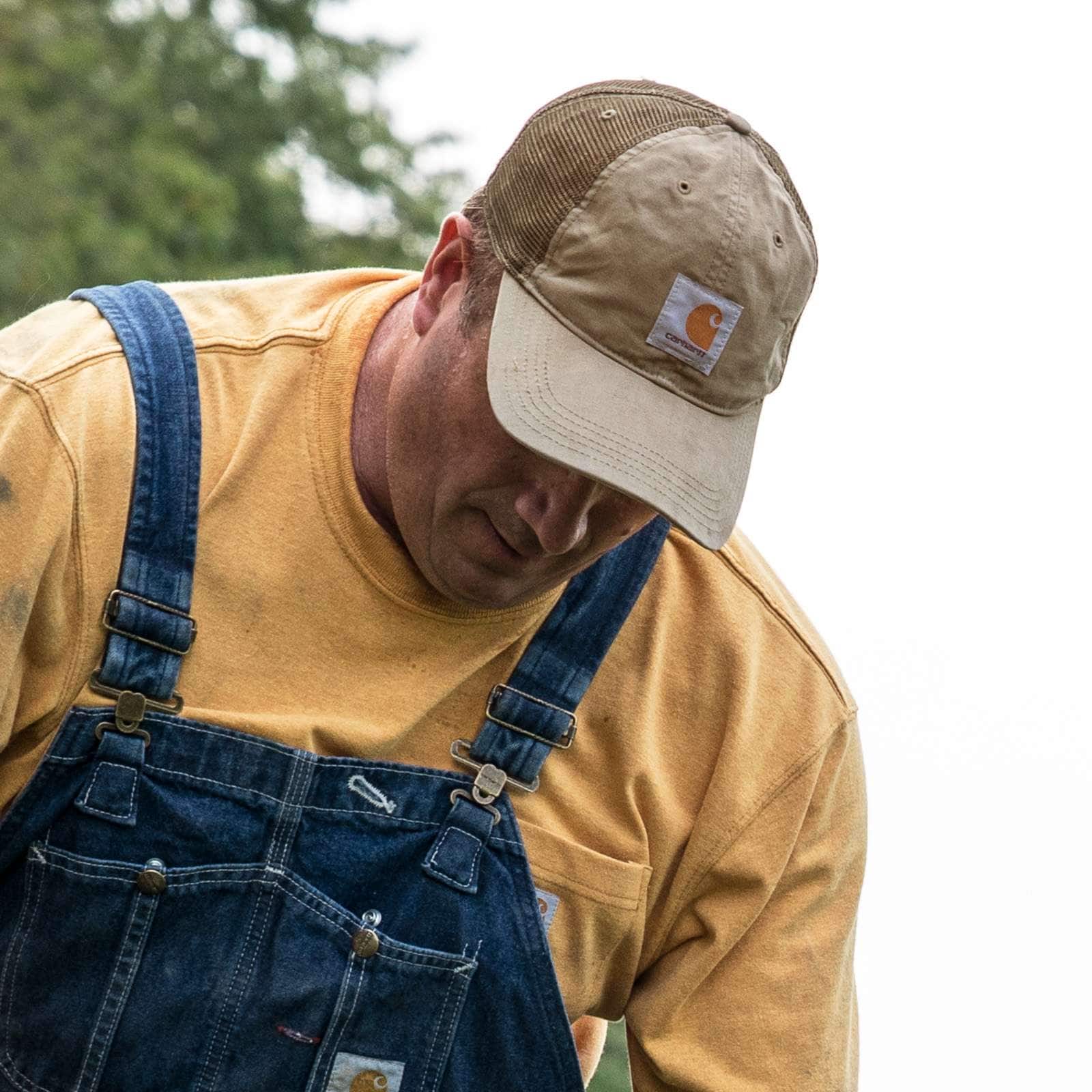 Canvas mesh-back logo trucker hat