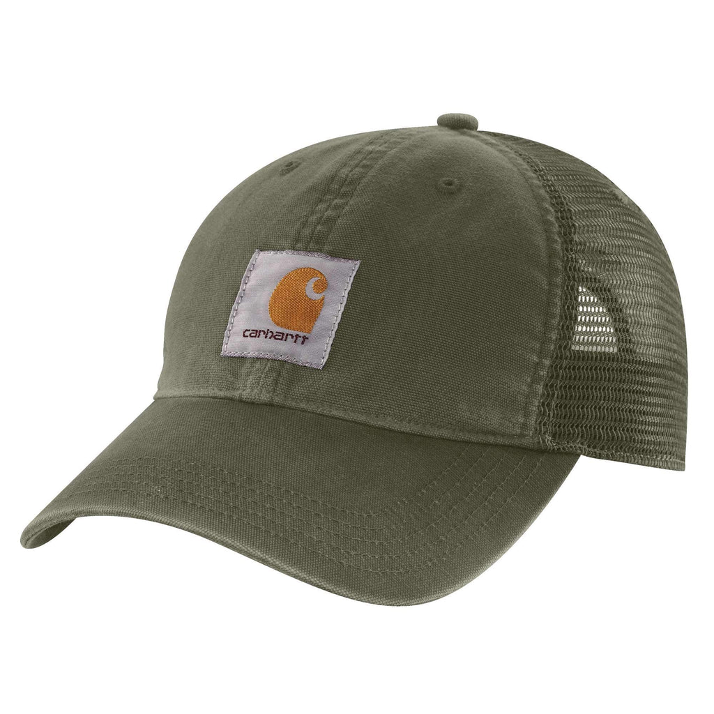 Canvas mesh-back logo trucker hat