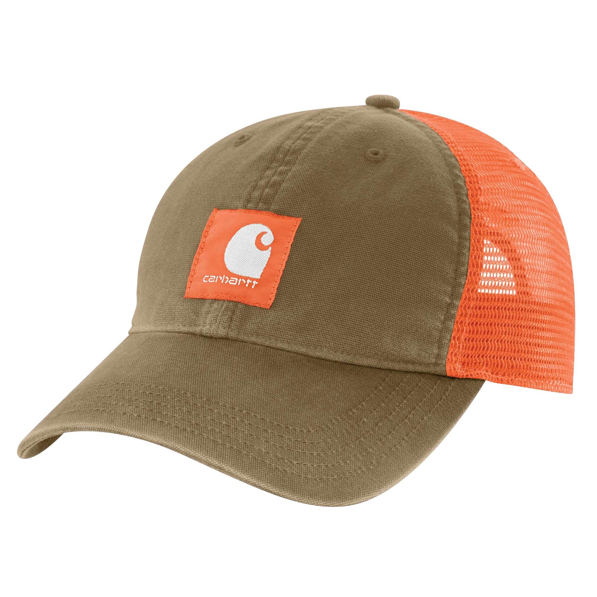Canvas mesh-back logo trucker hat