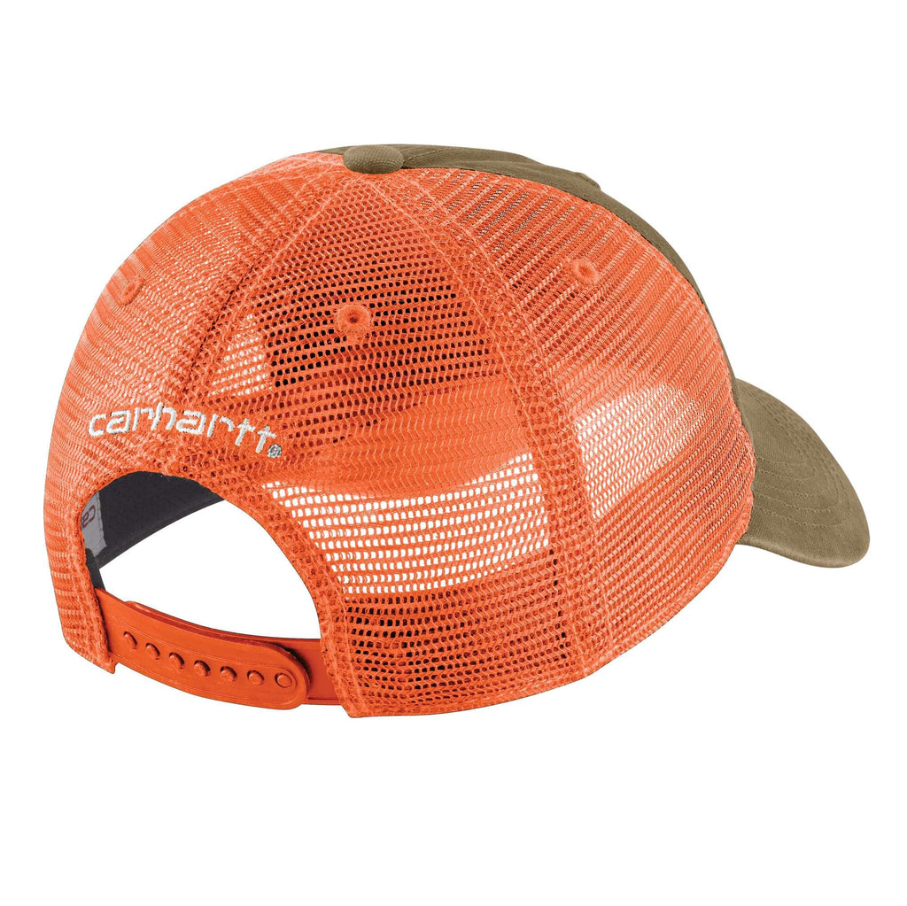 Canvas mesh-back logo trucker hat