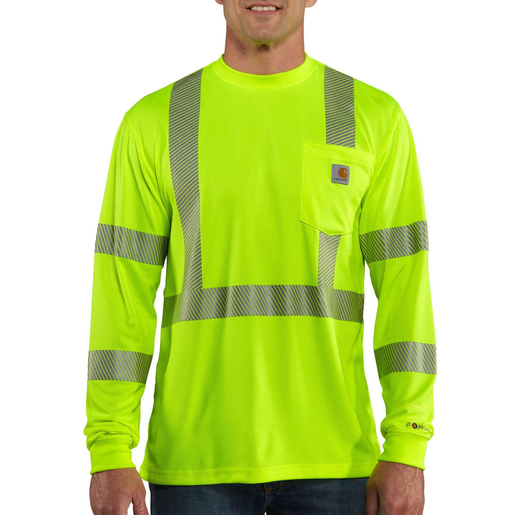 Men's force high visibility relaxed fit long sleeve class 3 t-shirt 