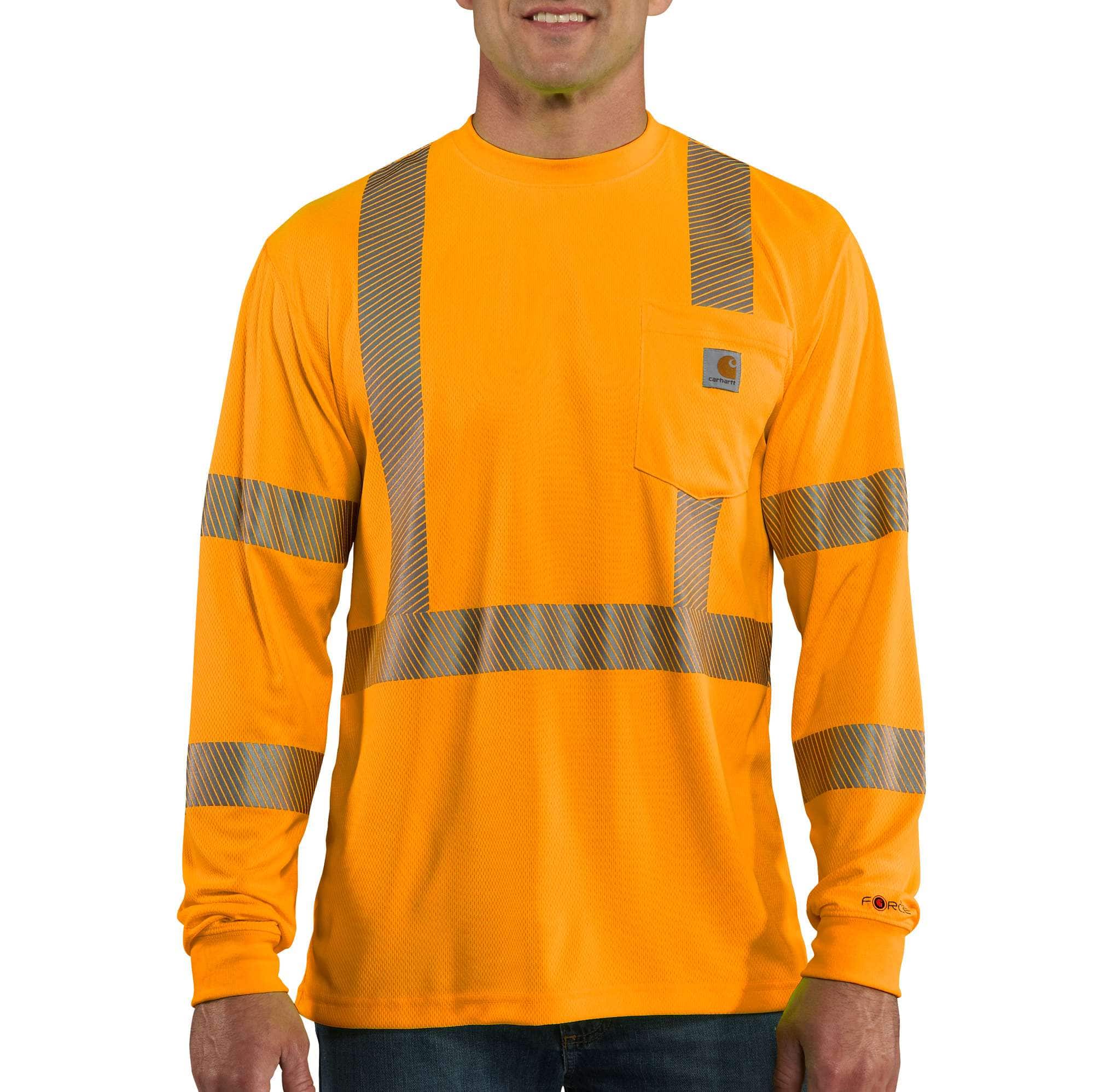 Men's force high visibility relaxed fit long sleeve class 3 t-shirt 