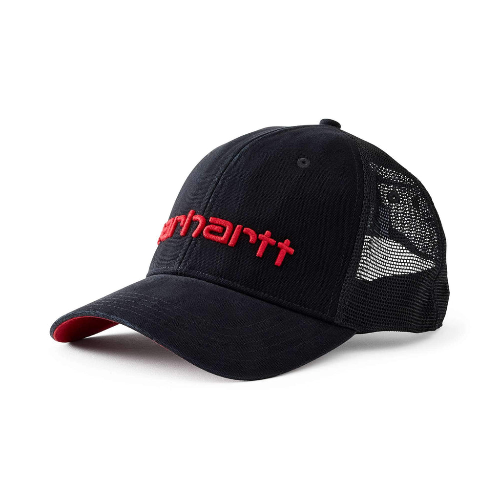 Canvas mesh-back logo trucker hat