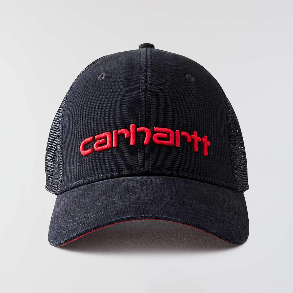 Canvas mesh-back logo trucker hat