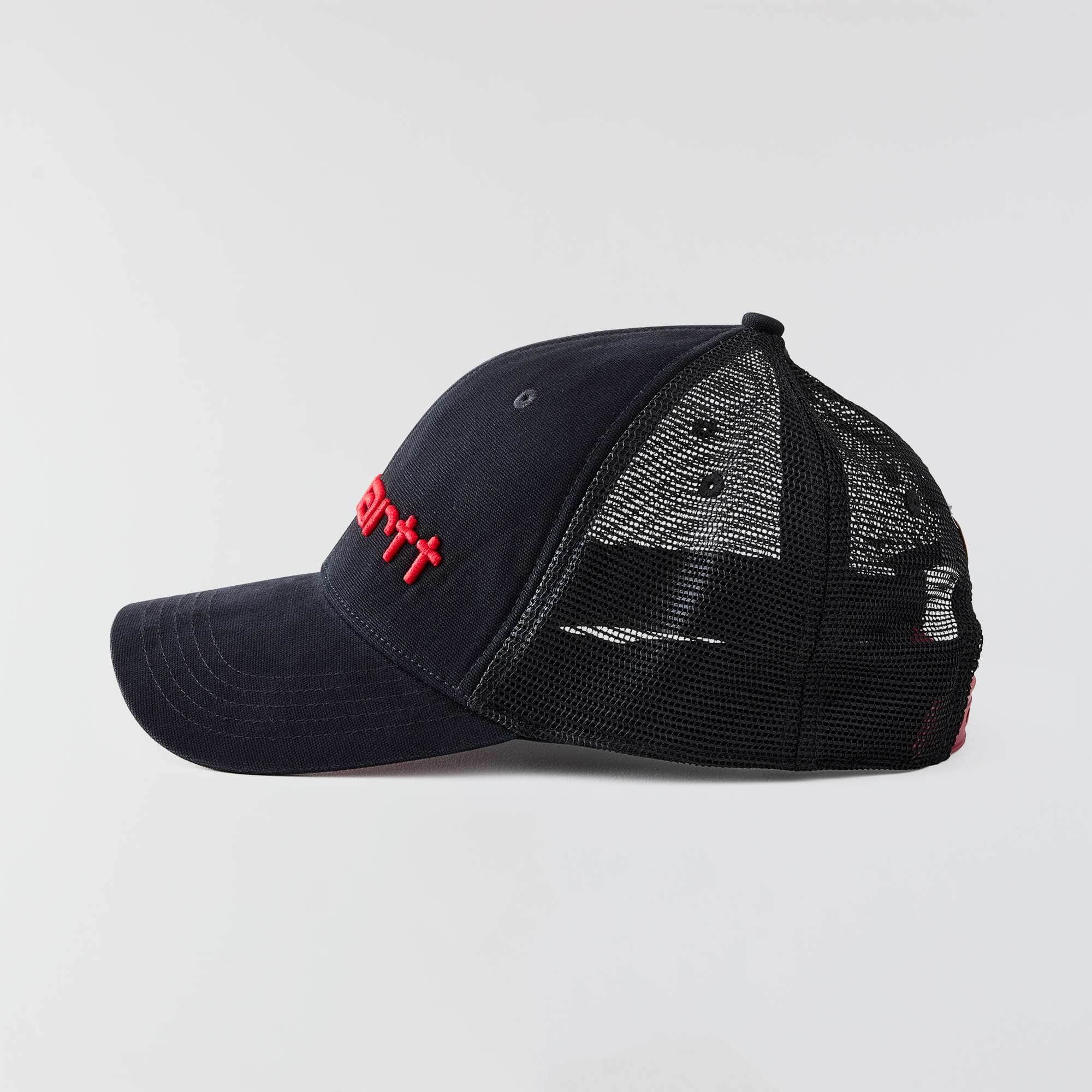 Canvas mesh-back logo trucker hat
