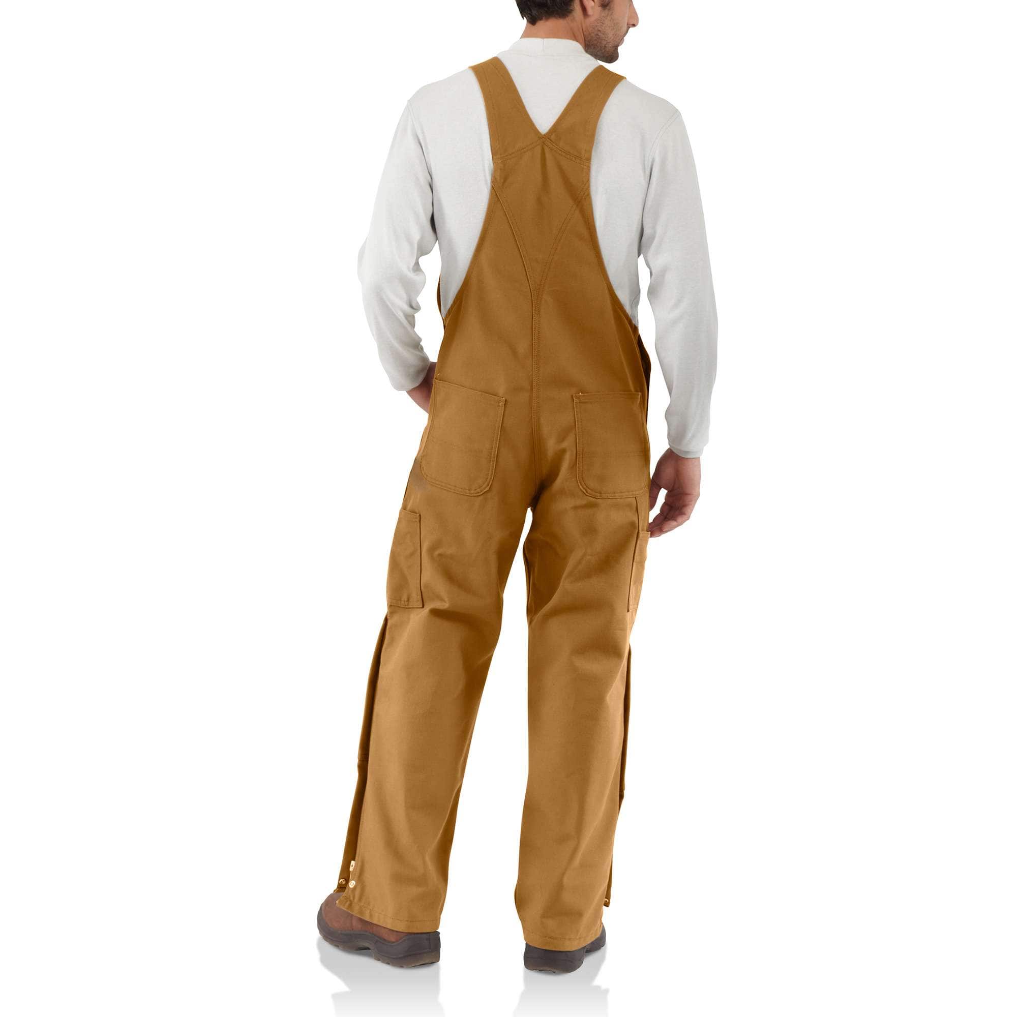 Men's fr loose fit duck bib overalls - flame resistant overalls