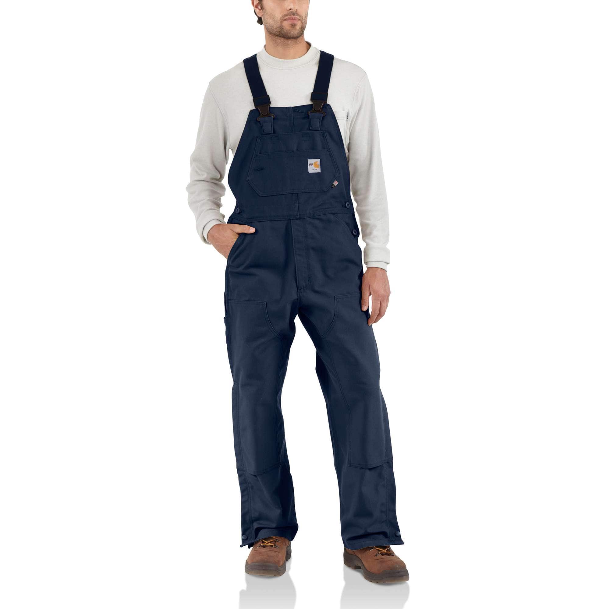 Men's fr loose fit duck bib overalls - flame resistant overalls
