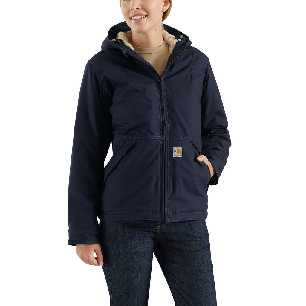 Women's flame resistant full swing® loose fit quick duck® sherpa-lined jacket 