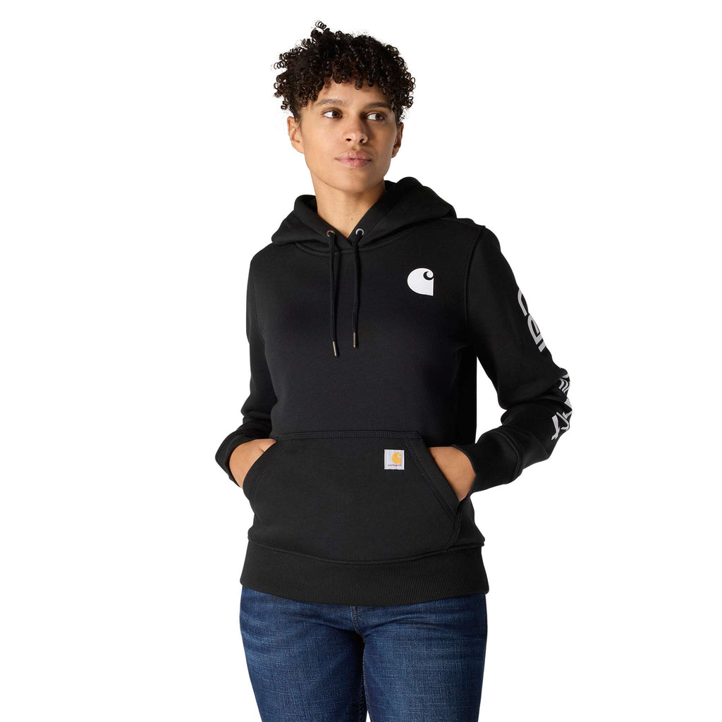 Women's iconic clarksburg relaxed fit fleece lined logo hoodie