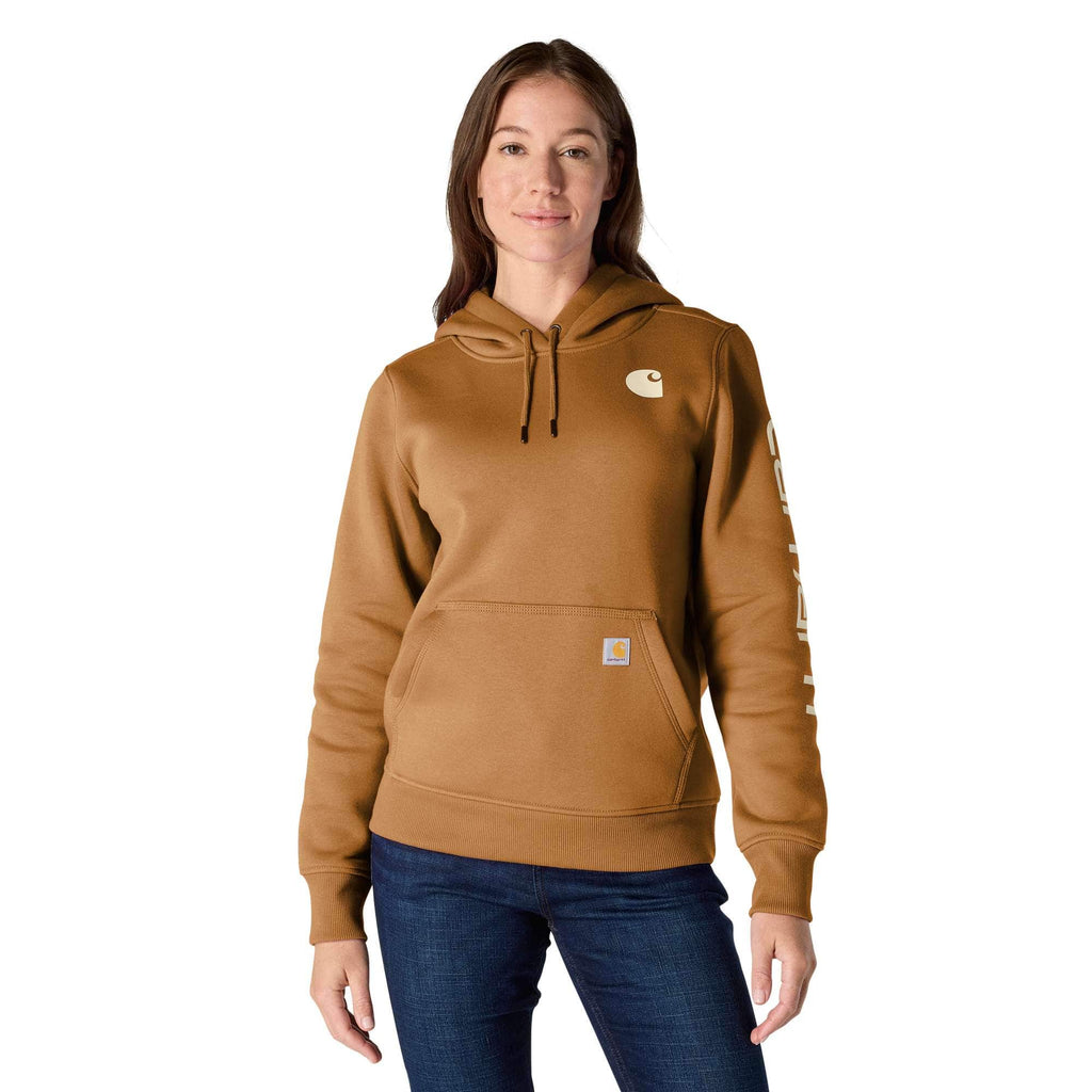 Women's iconic clarksburg relaxed fit fleece lined logo hoodie