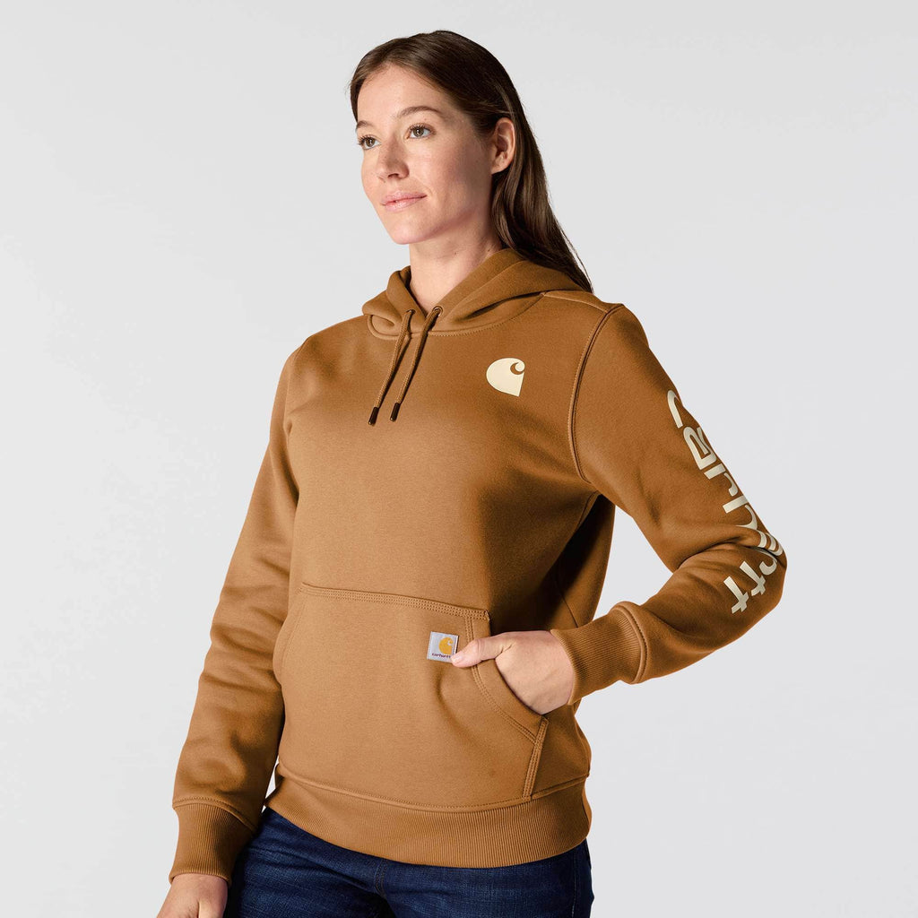 Women's iconic clarksburg relaxed fit fleece lined logo hoodie