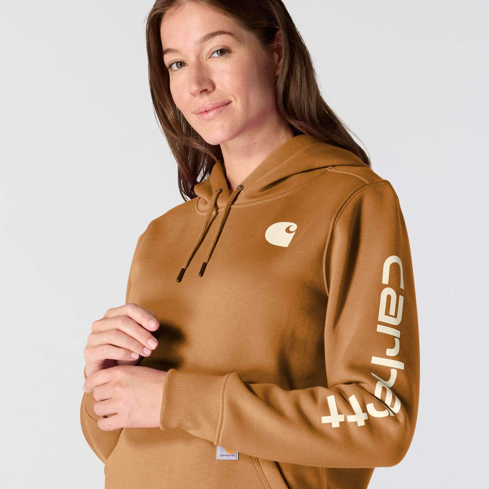 Women's iconic clarksburg relaxed fit fleece lined logo hoodie