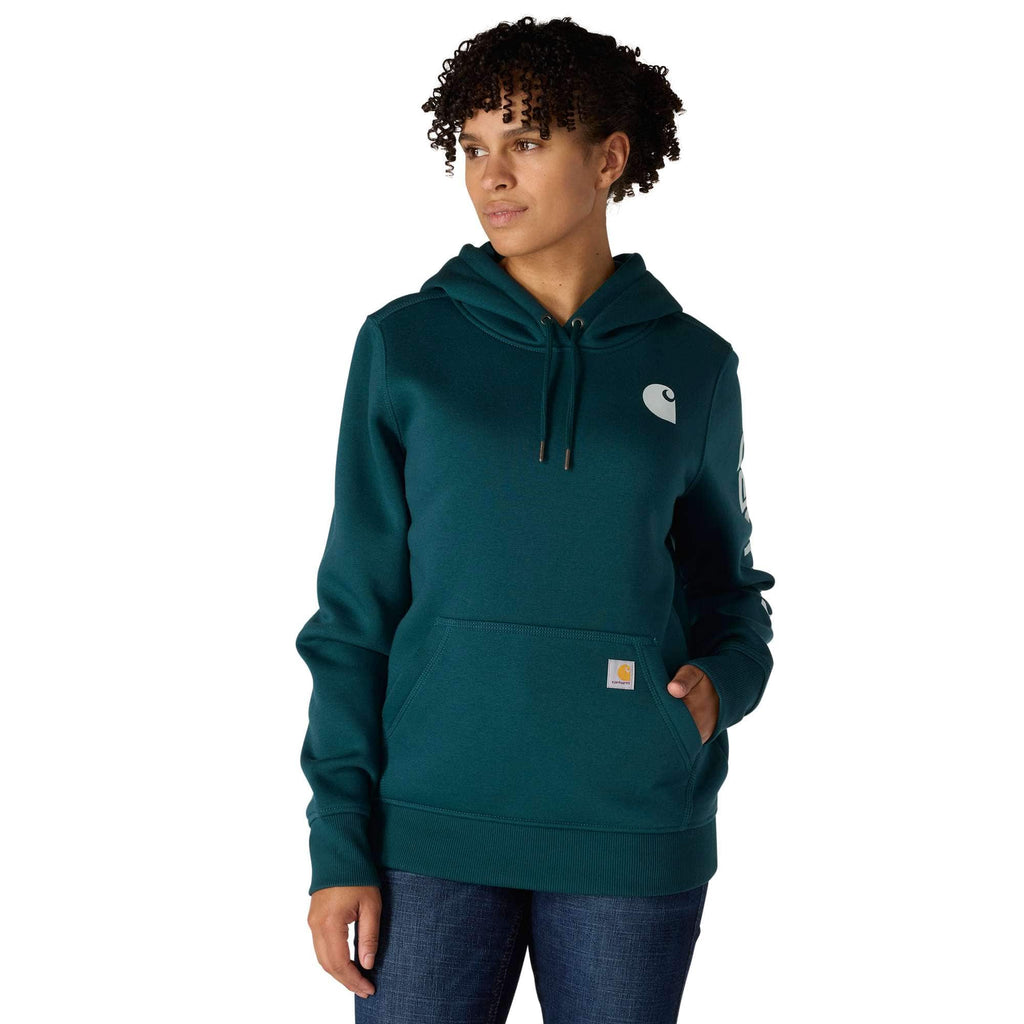 Women's iconic clarksburg relaxed fit fleece lined logo hoodie