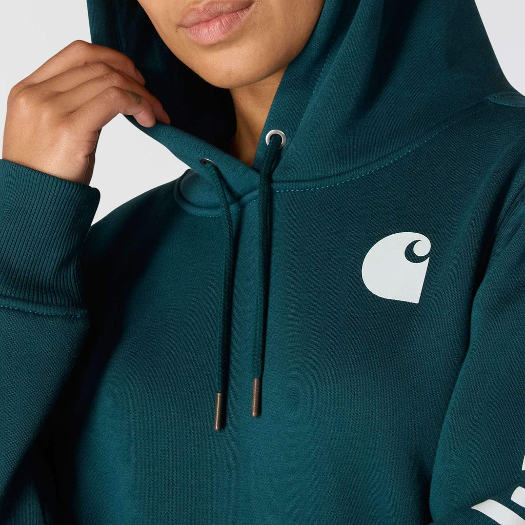 Women's iconic clarksburg relaxed fit fleece lined logo hoodie