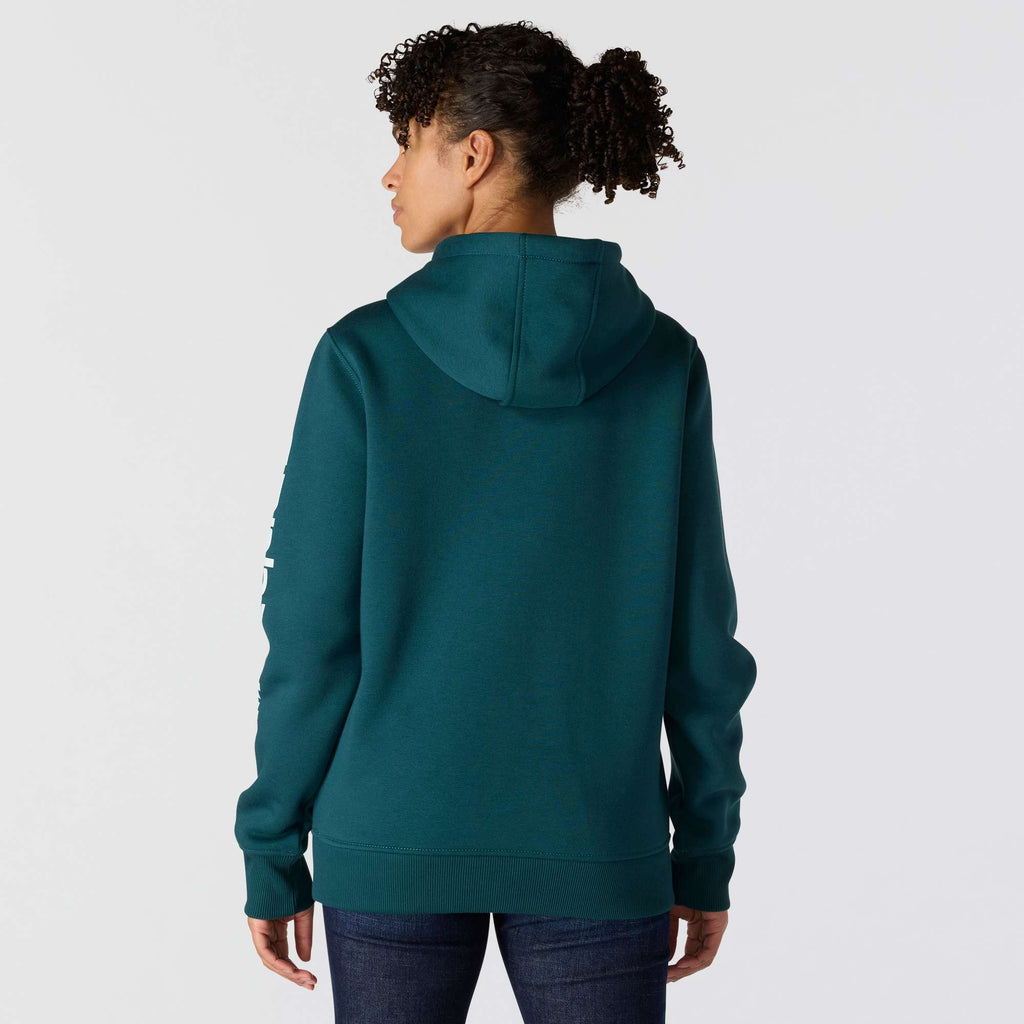 Women's iconic clarksburg relaxed fit fleece lined logo hoodie