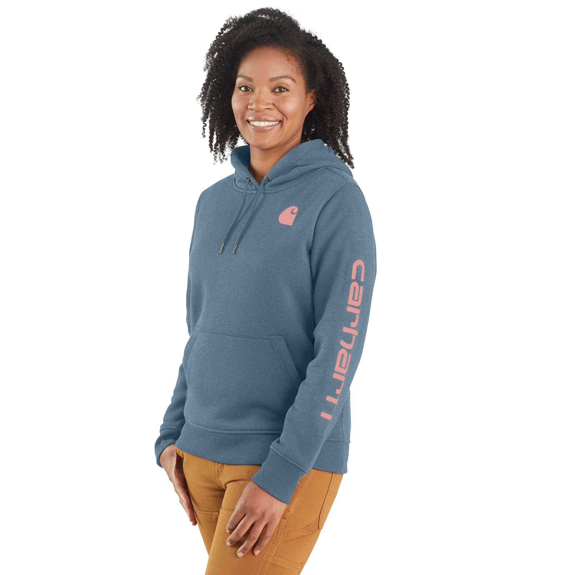 Women's iconic clarksburg relaxed fit fleece lined logo hoodie