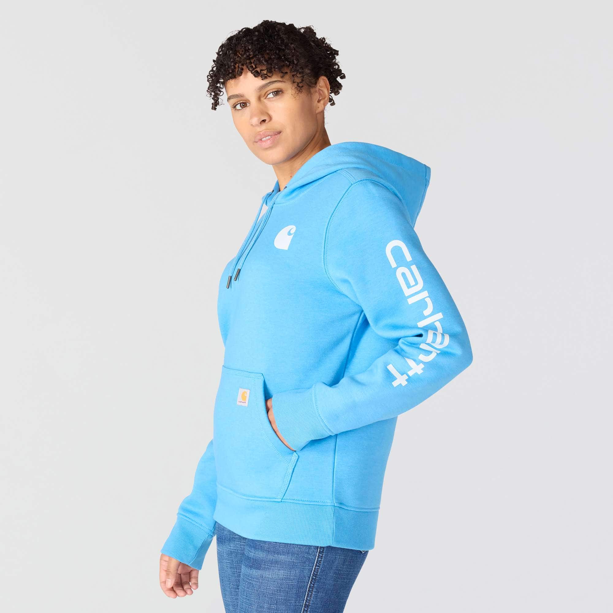 Women's iconic clarksburg relaxed fit fleece lined logo hoodie