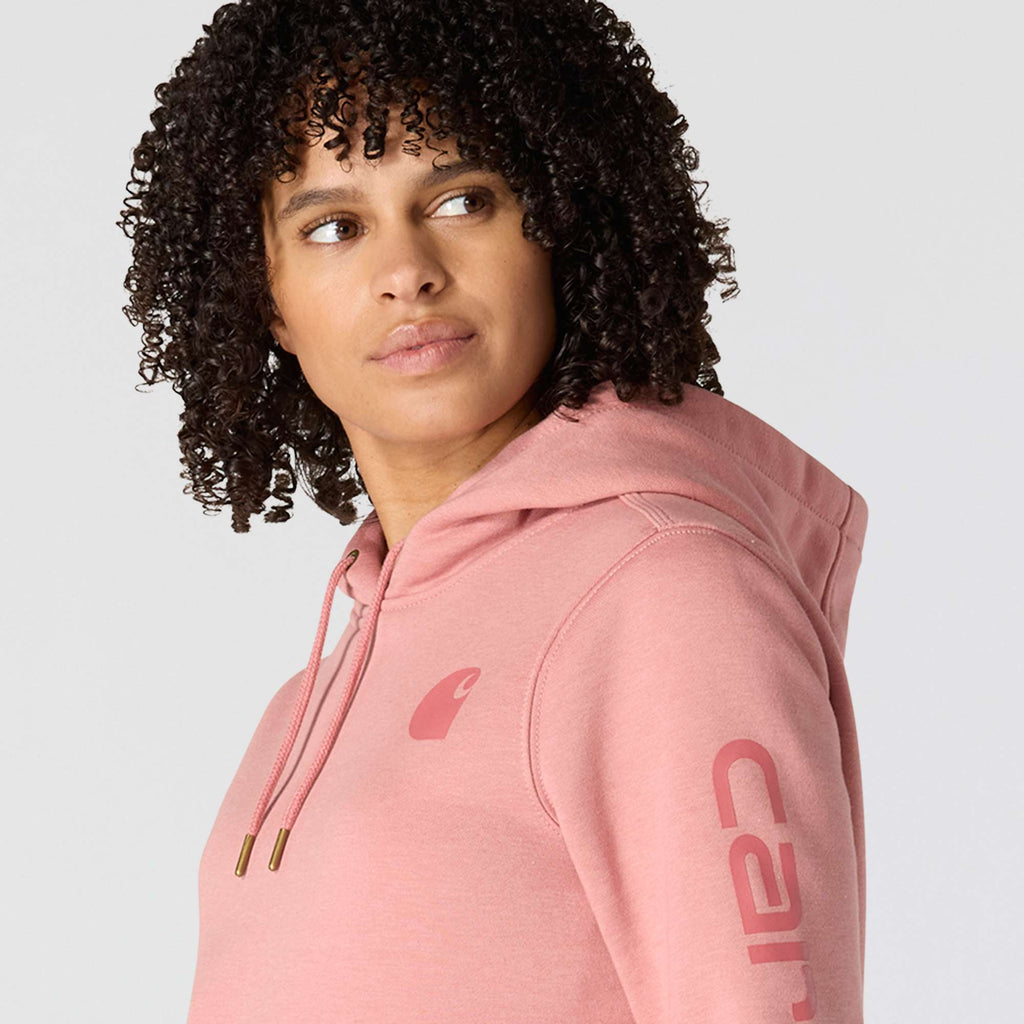Women's iconic clarksburg relaxed fit fleece lined logo hoodie