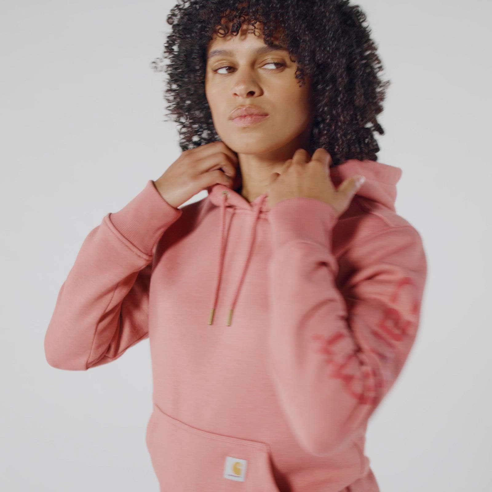 Women's iconic clarksburg relaxed fit fleece lined logo hoodie
