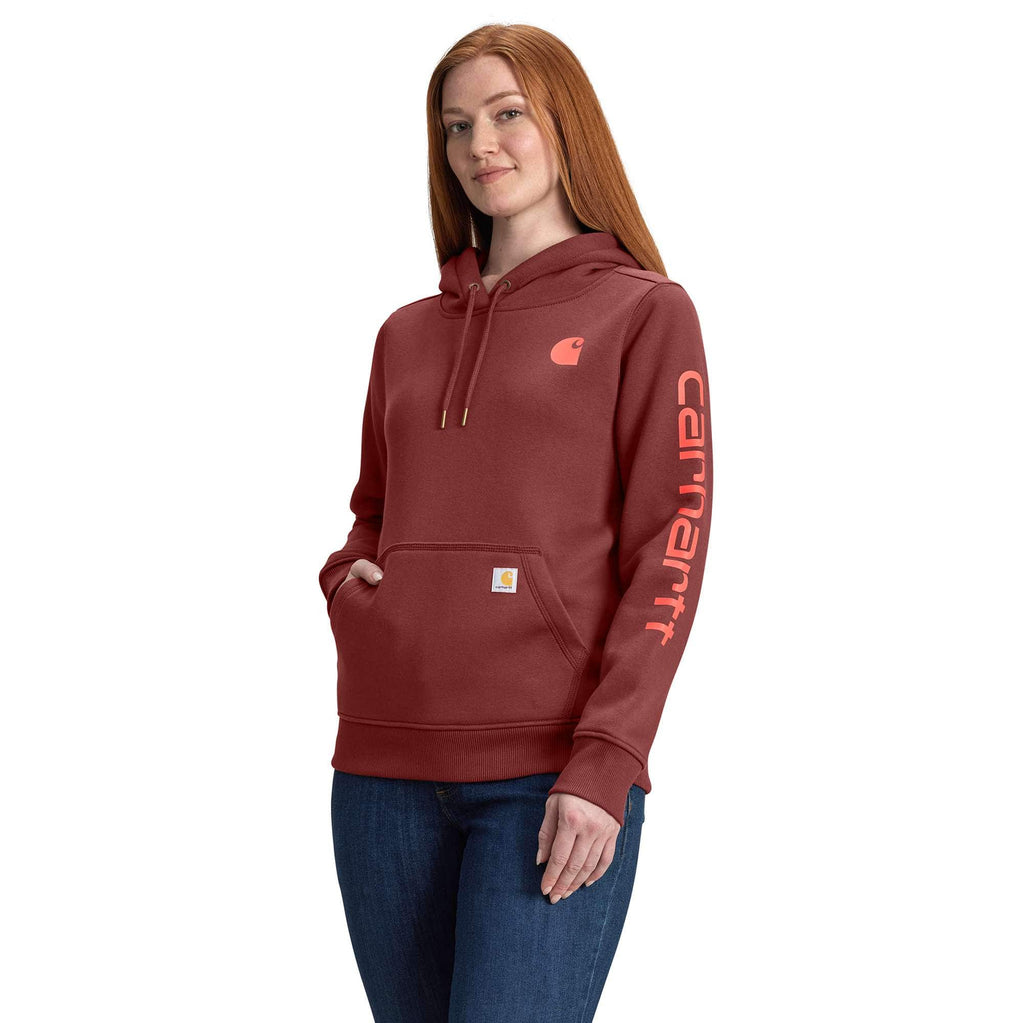 Women's iconic clarksburg relaxed fit fleece lined logo hoodie
