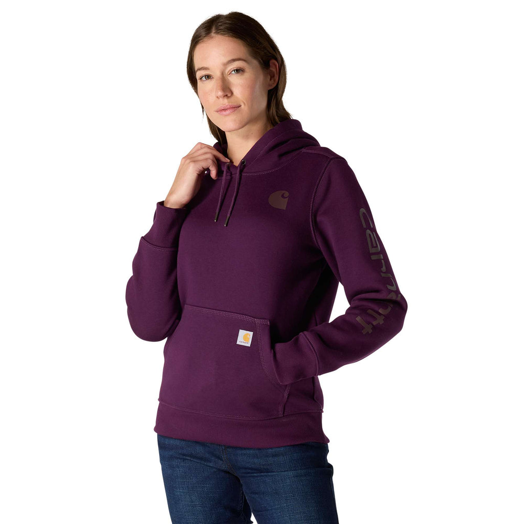 Women's iconic clarksburg relaxed fit fleece lined logo hoodie