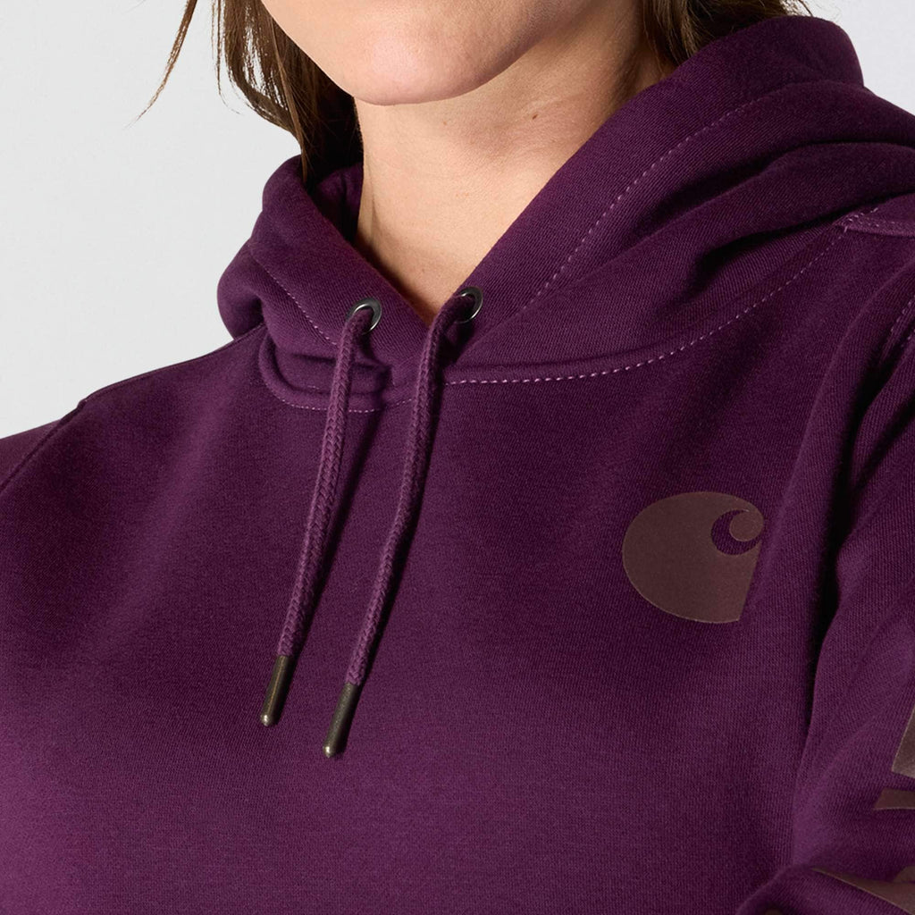 Women's iconic clarksburg relaxed fit fleece lined logo hoodie