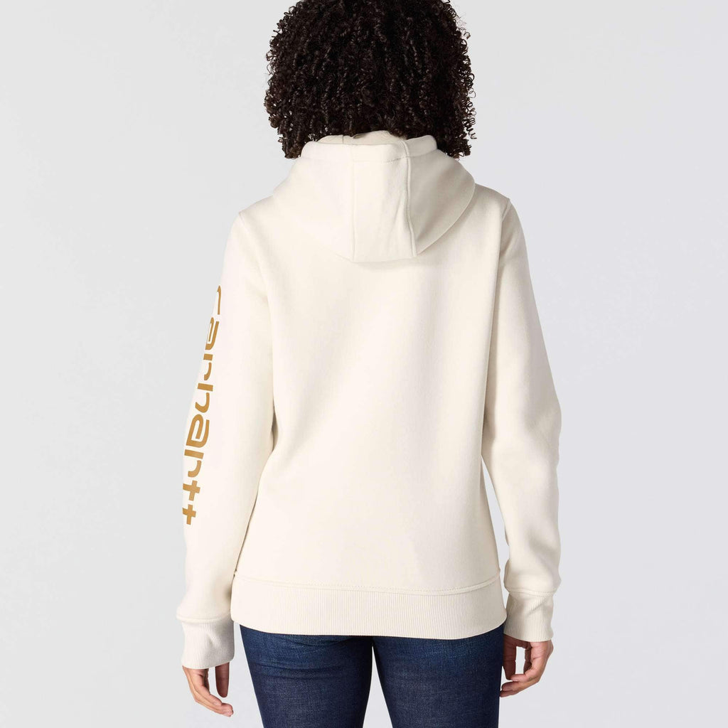 Women's iconic clarksburg relaxed fit fleece lined logo hoodie