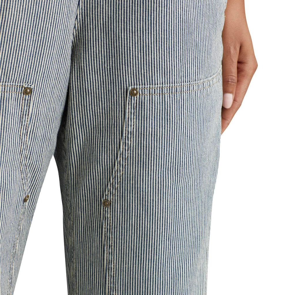 Railroad stripe denim bib overalls