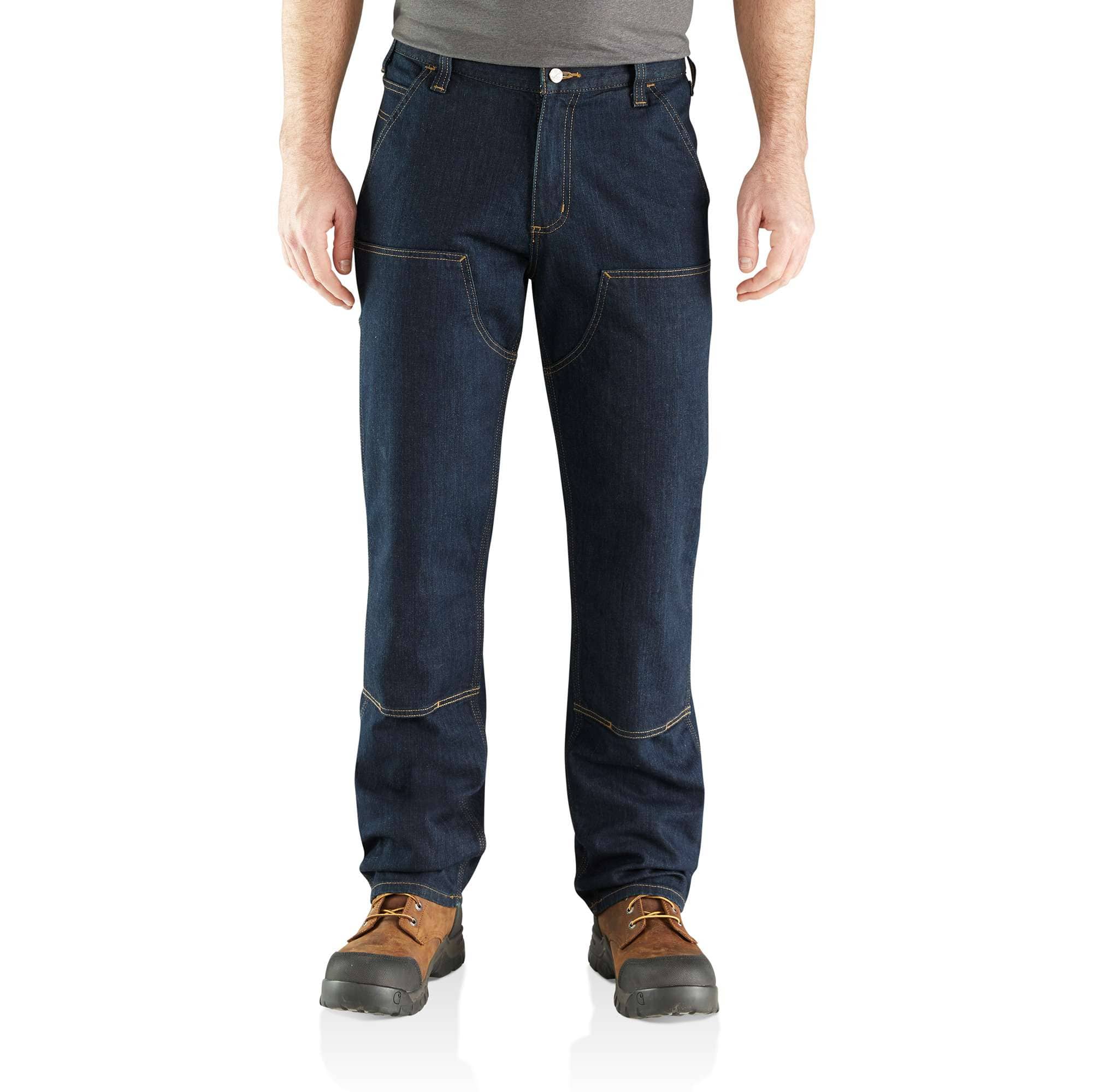 Men's relaxed straight rugged flex double-knee work jeans