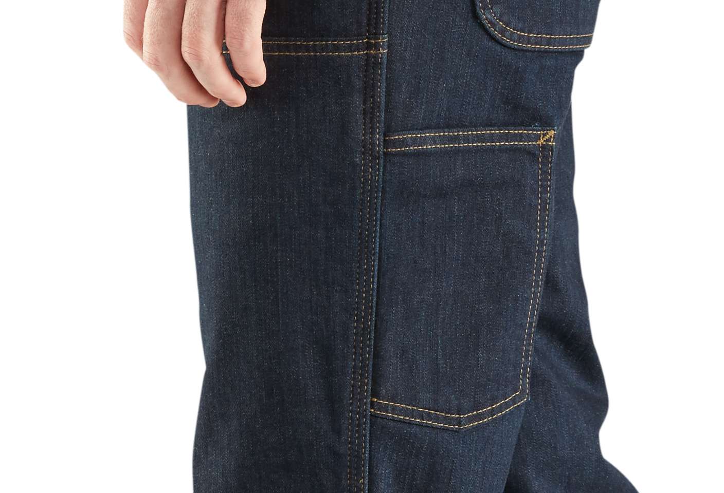 Men's relaxed straight rugged flex double-knee work jeans