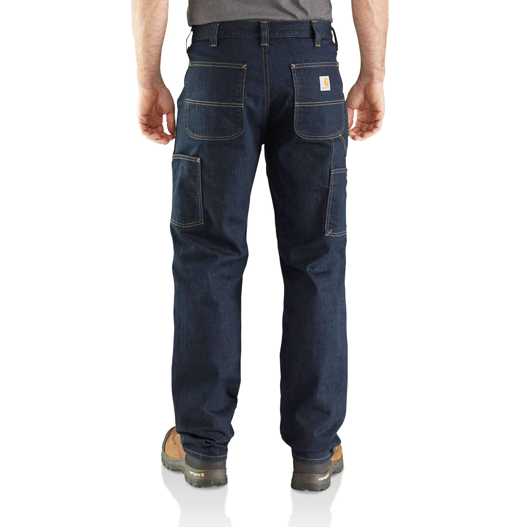 Men's relaxed straight rugged flex double-knee work jeans