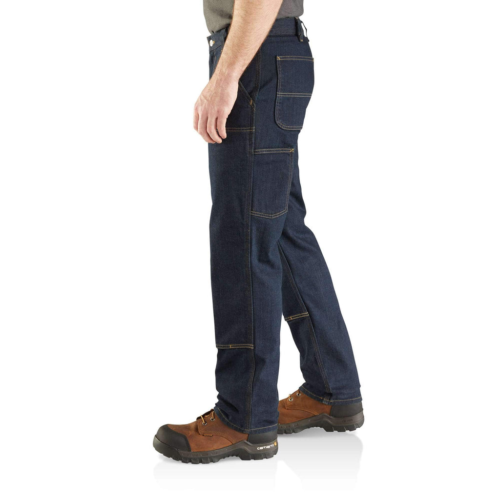 Men's relaxed straight rugged flex double-knee work jeans