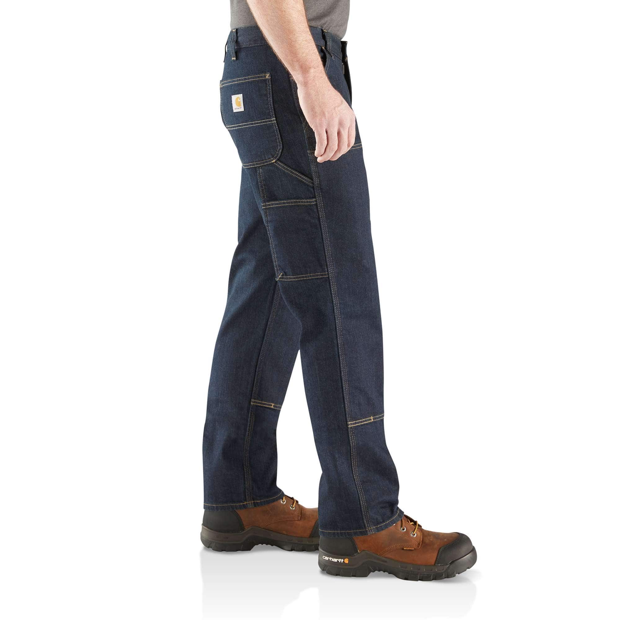Men's relaxed straight rugged flex double-knee work jeans