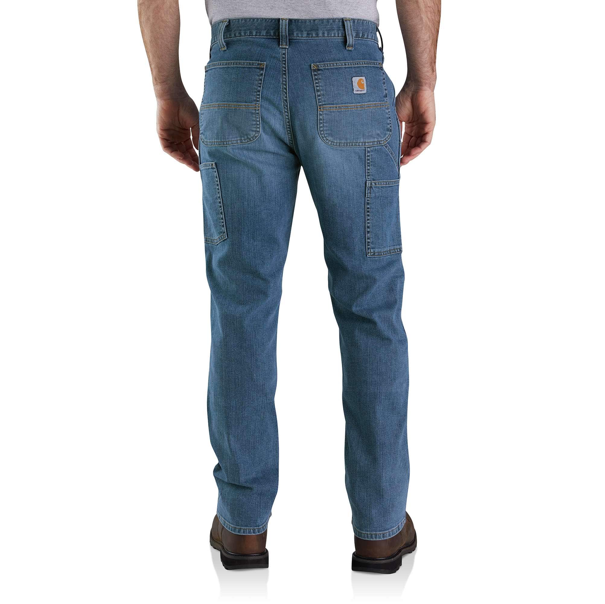 Men's relaxed straight rugged flex double-knee work jeans