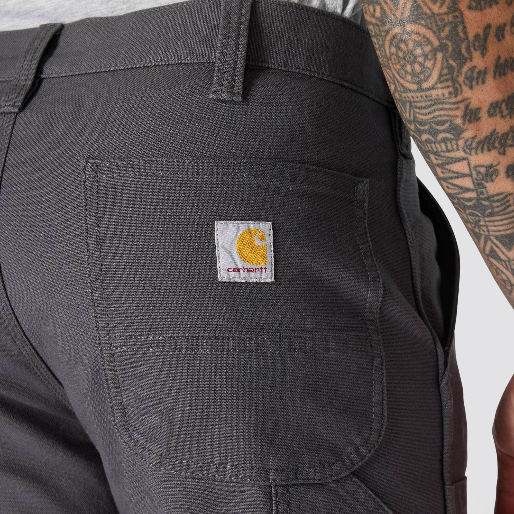 Men's relaxed straight fit rugged flex duck double-knee work pants