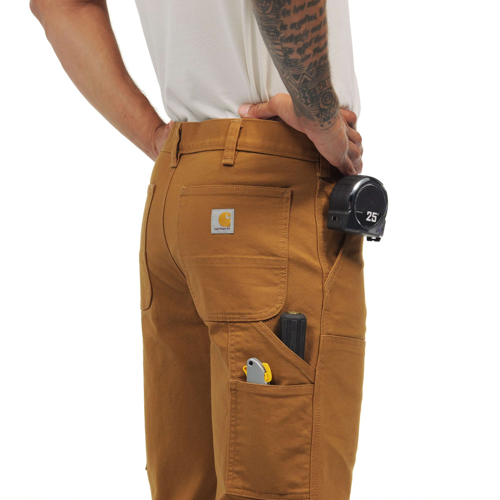Men's relaxed straight fit rugged flex duck double-knee work pants