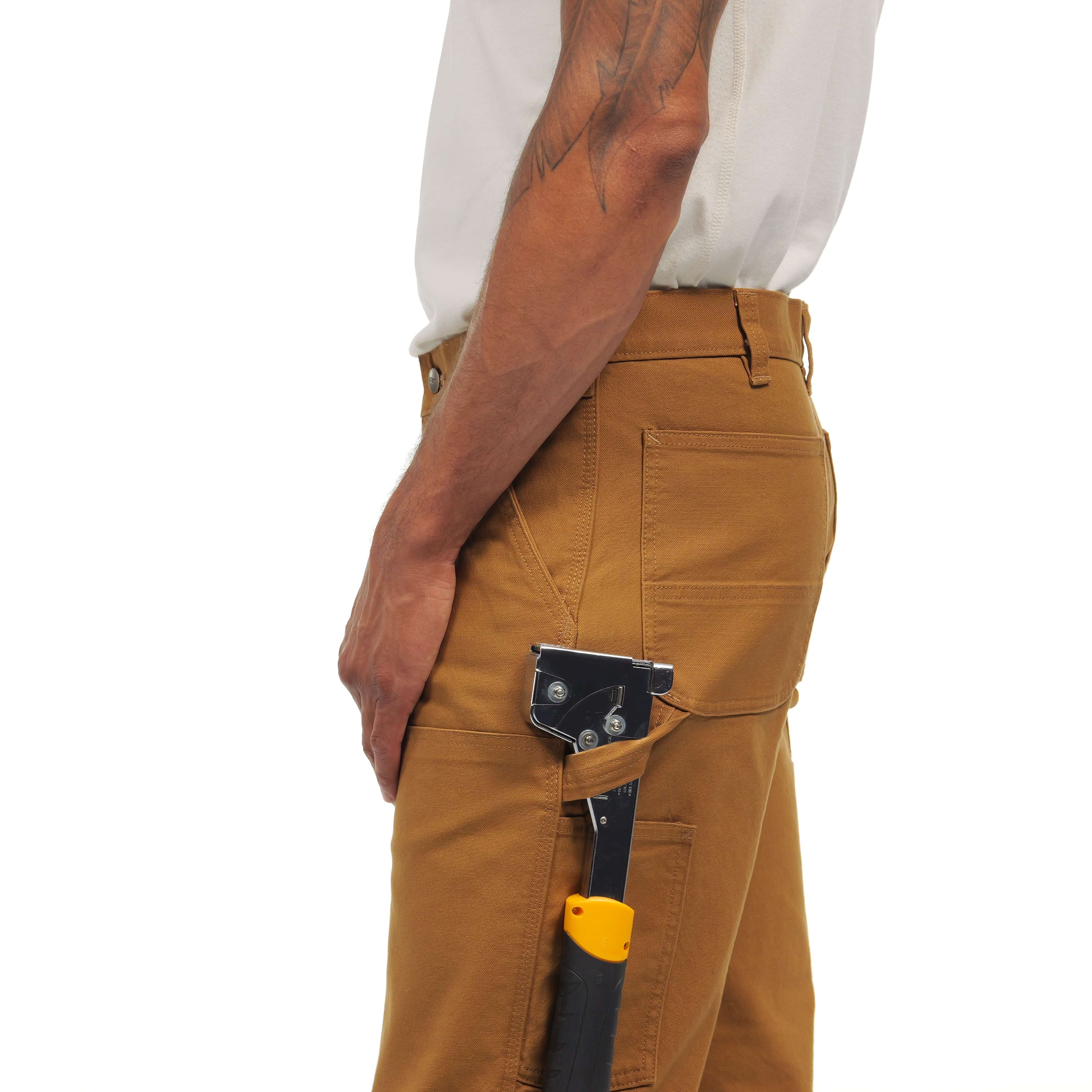 Men's relaxed straight fit rugged flex duck double-knee work pants