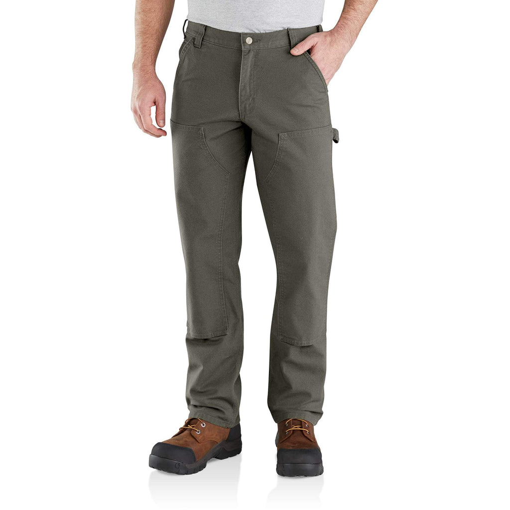 Men's relaxed straight fit rugged flex duck double-knee work pants