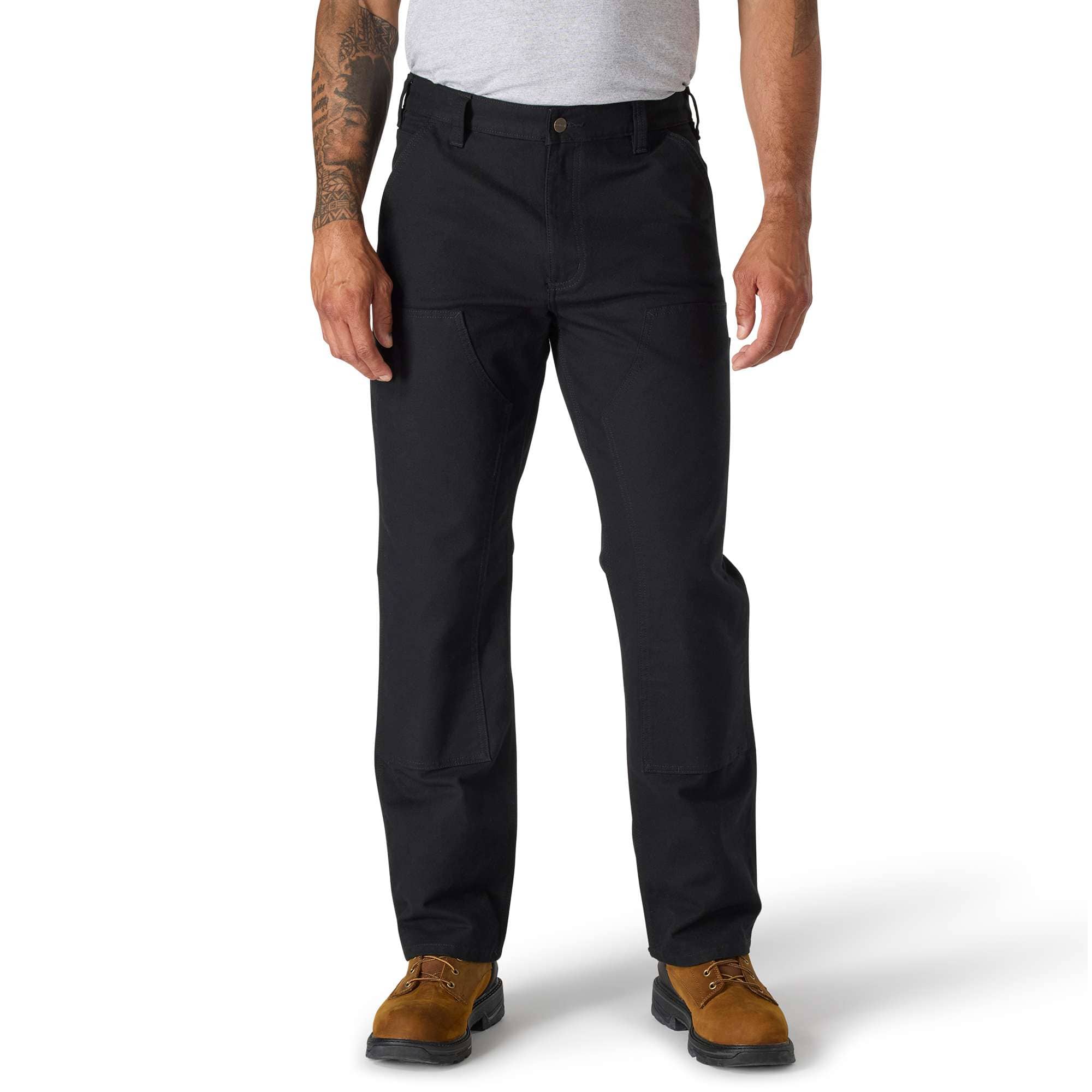 Men's relaxed straight fit rugged flex duck double-knee work pants