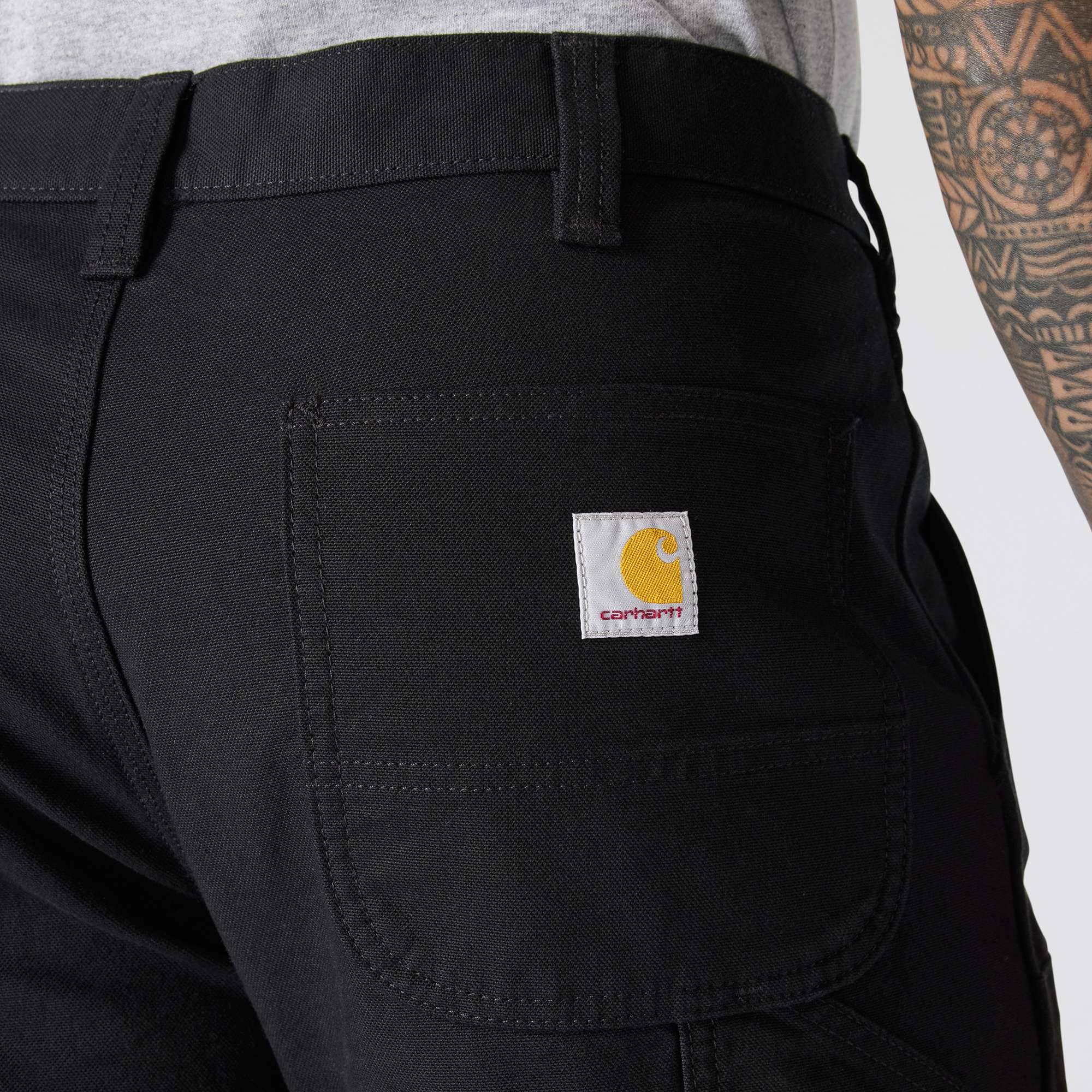 Men's relaxed straight fit rugged flex duck double-knee work pants