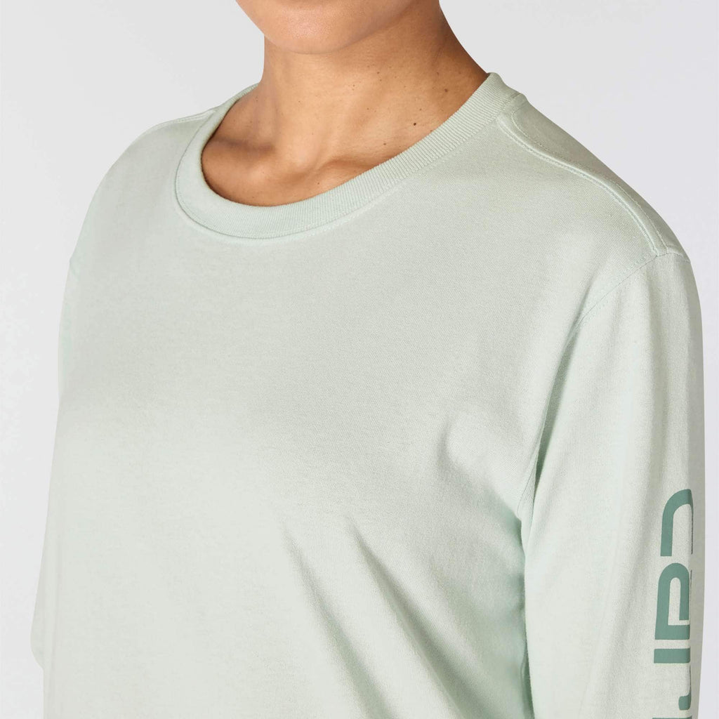 Women's dearborn loose fit heavyweight long sleeve logo t-shirt 