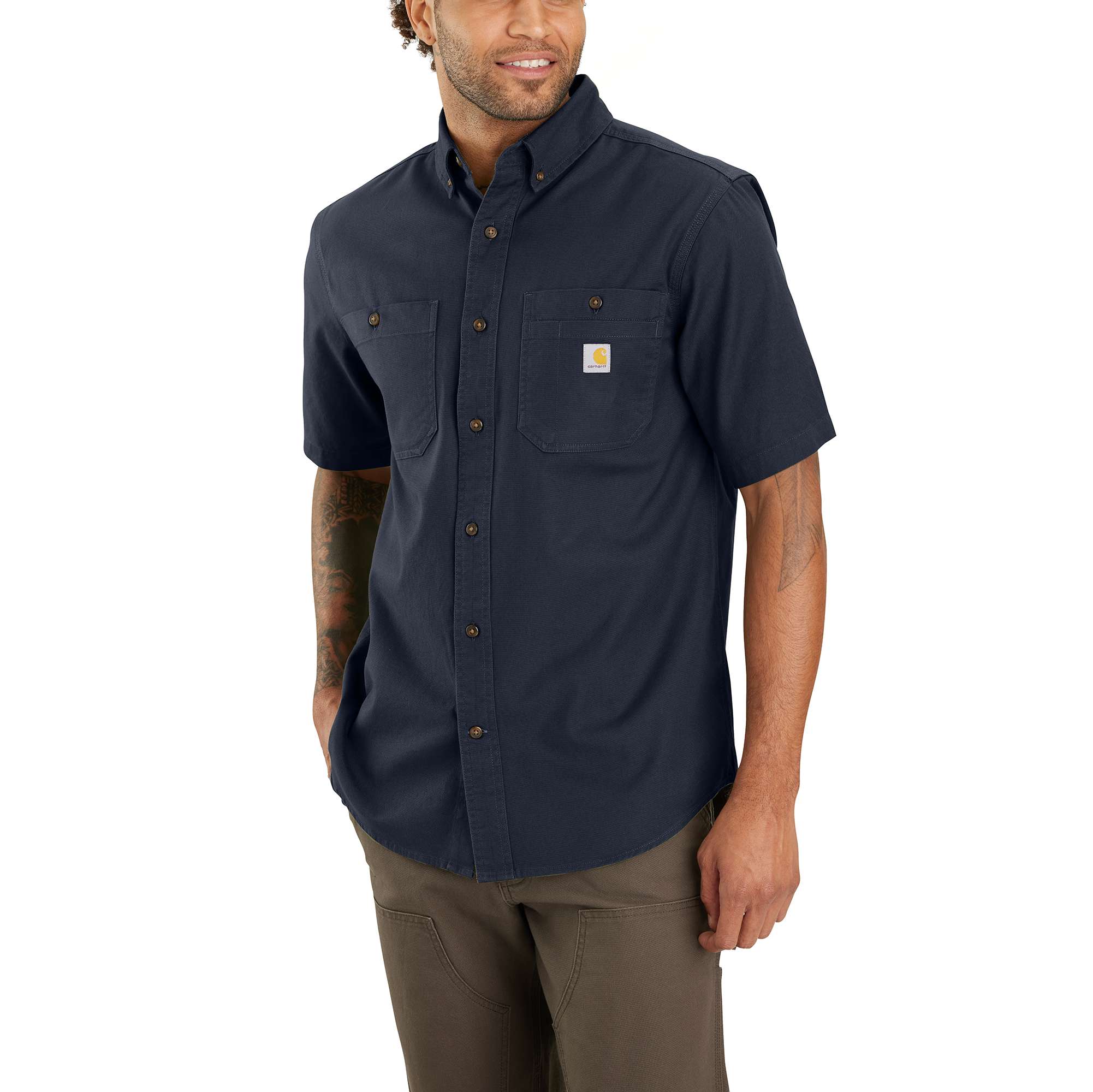 Men's windham relaxed fit short sleeve canvas shirt 