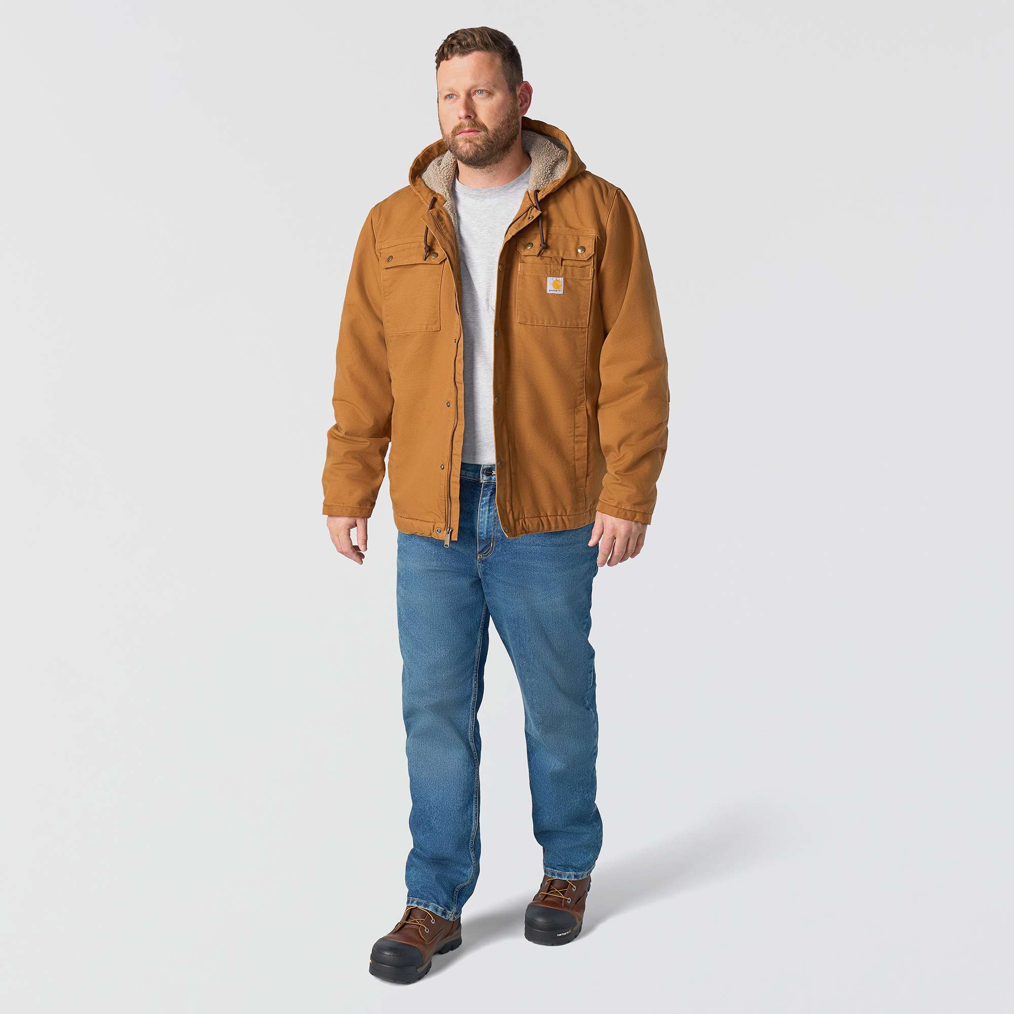 Men's washed duck bartlett sherpa-lined utility jacket 