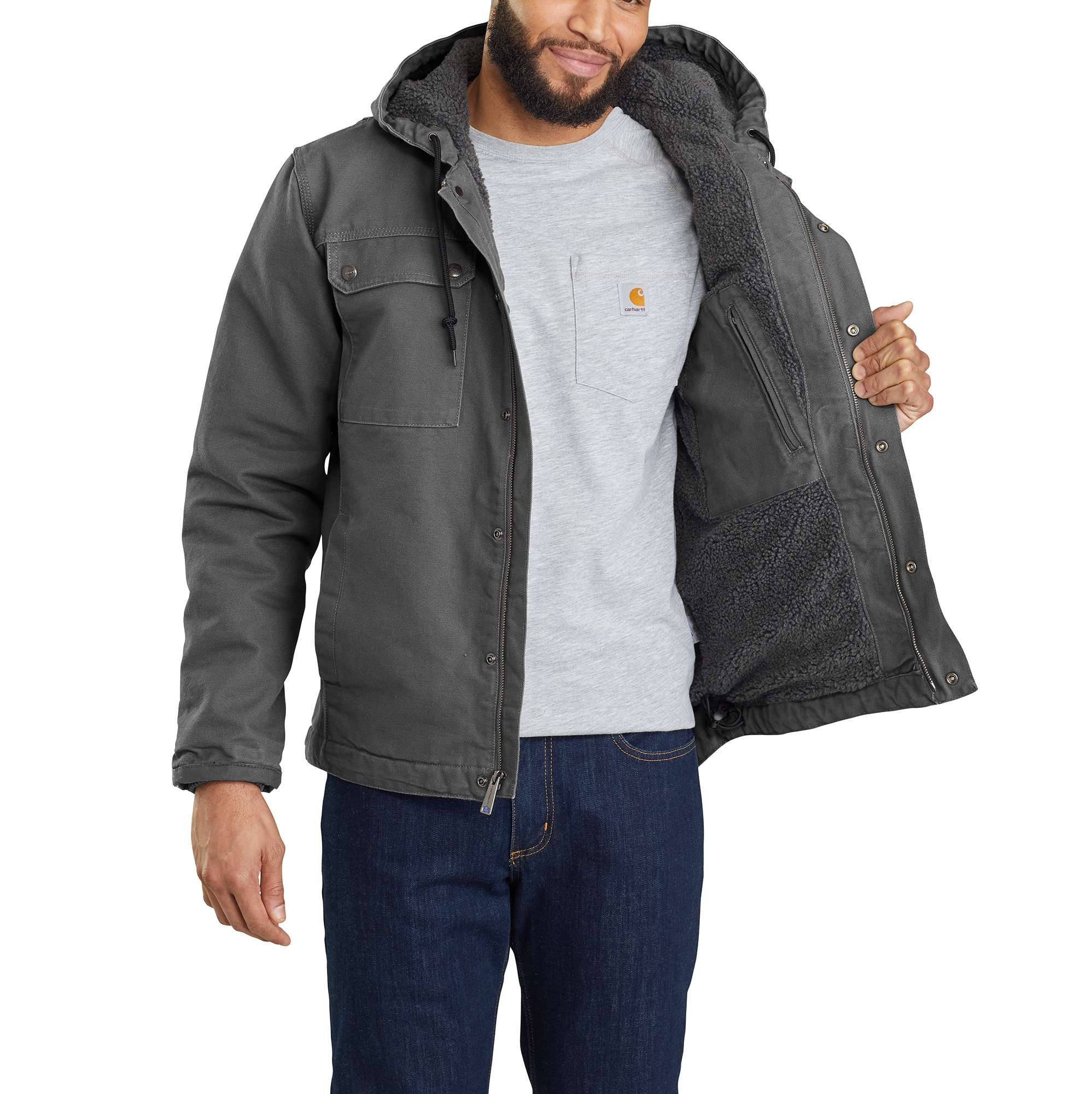 Men's washed duck bartlett sherpa-lined utility jacket 