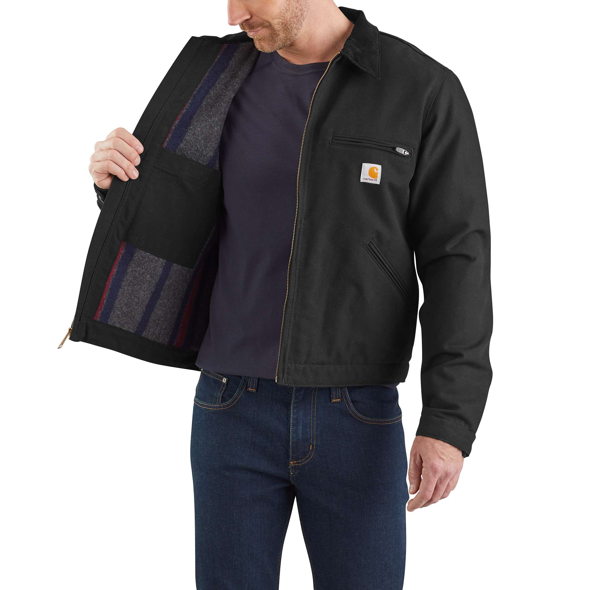 Carhartt j01 men's iconic duck blanket lined detroit jacket