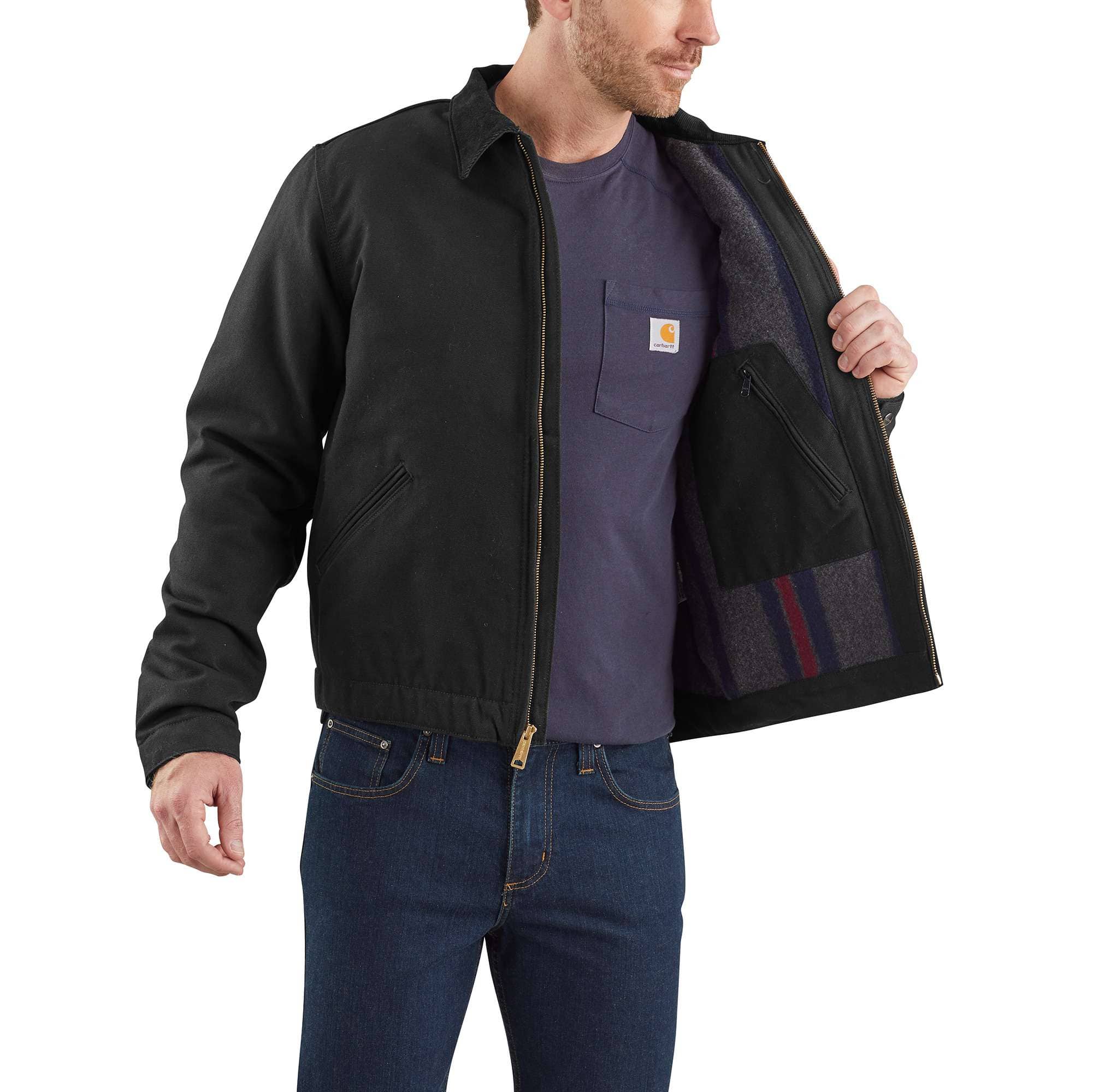 Carhartt j01 men's iconic duck blanket lined detroit jacket