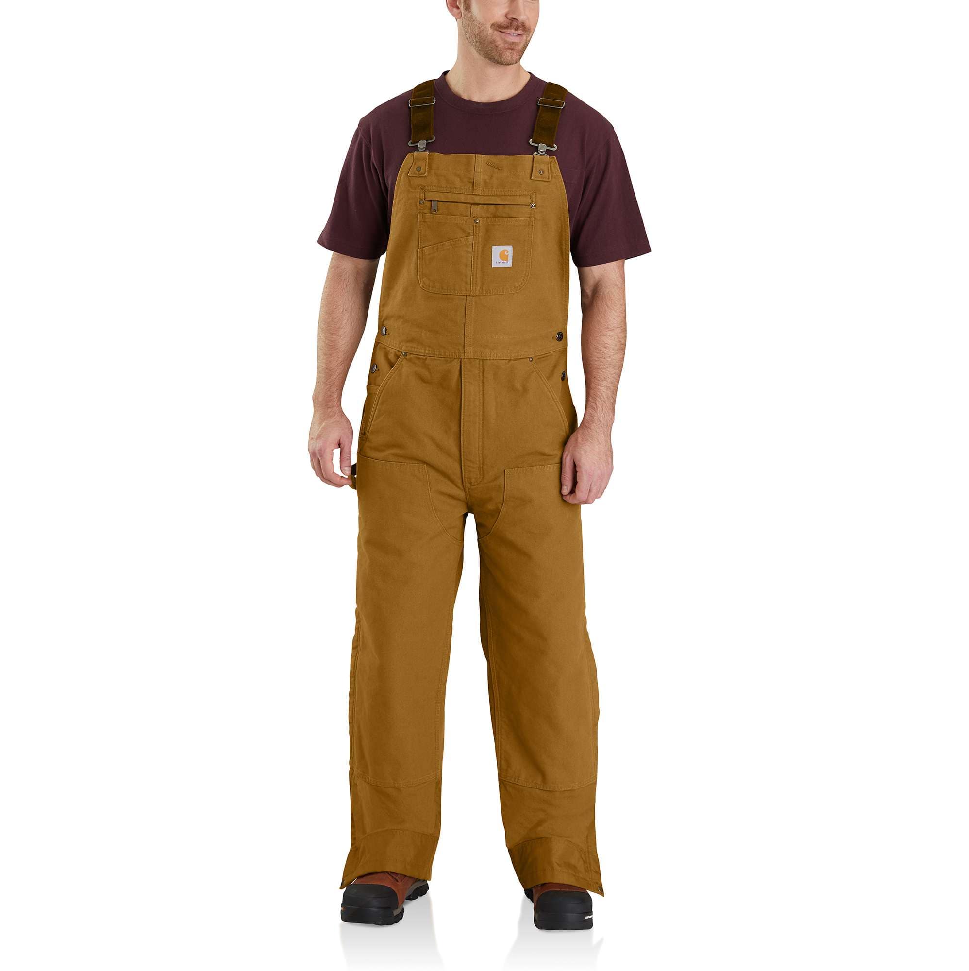 Men's washed duck insulated overalls