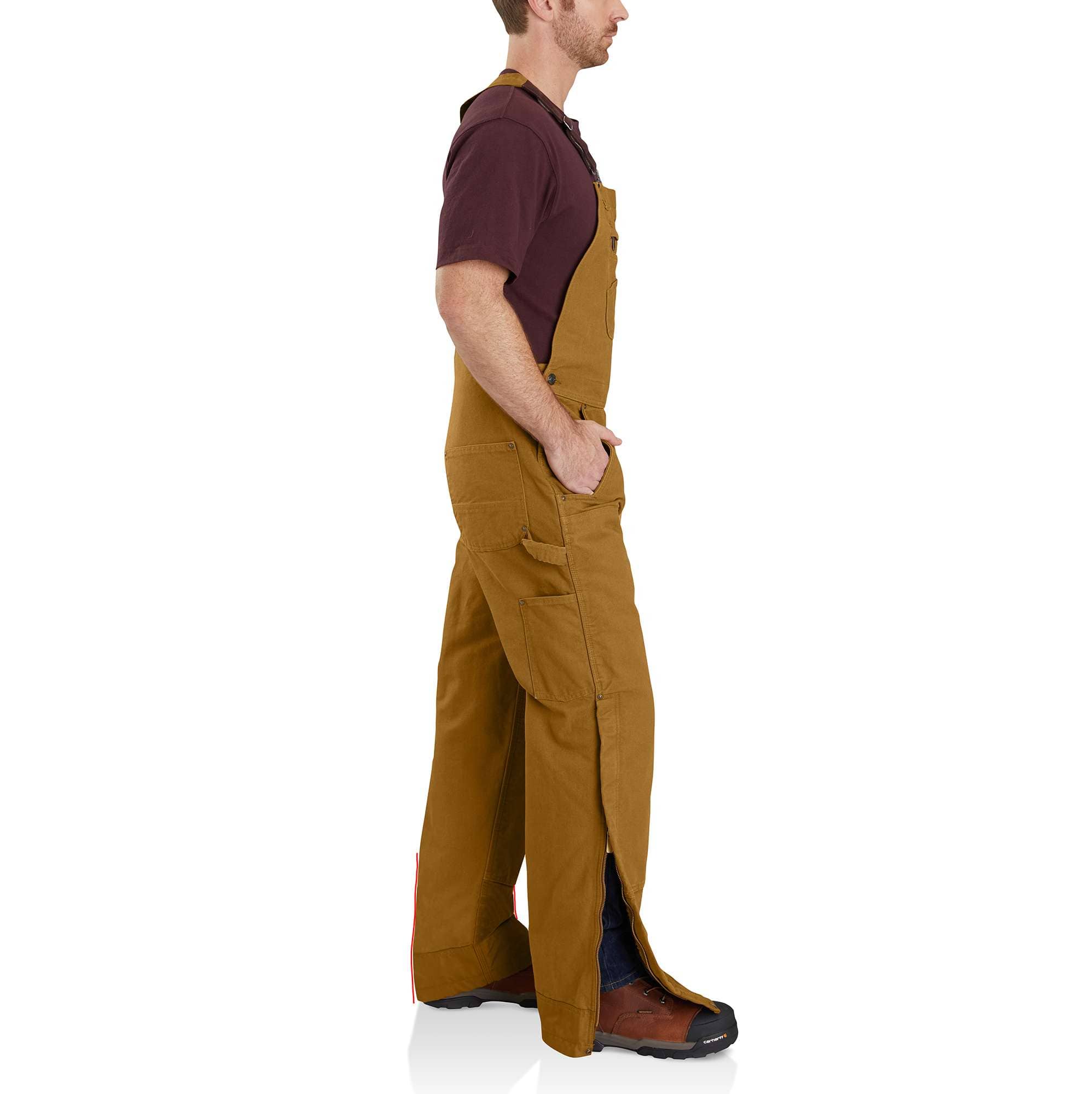 Men's washed duck insulated overalls