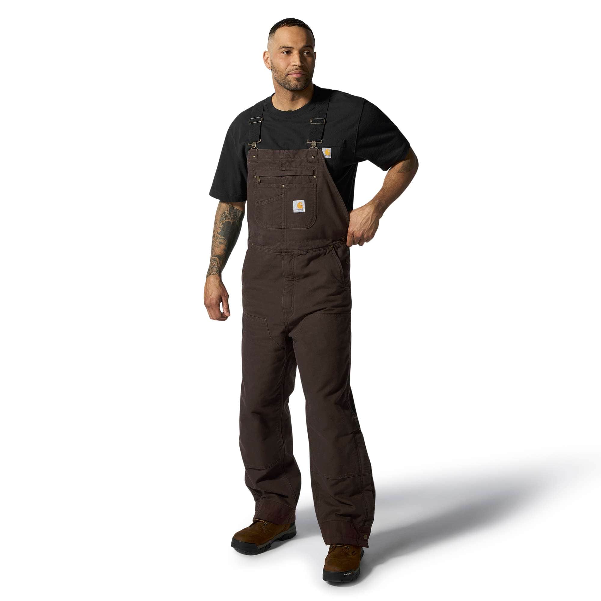 Men's washed duck insulated overalls